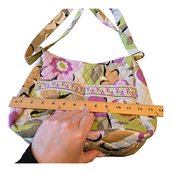 Vera Bradley Quilted Shoulder Bag Purse Satchel Large Multicolor Floral - Picture 8 of 10